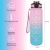 Trinkflasche 1 Liter Sport-Wasserflasche mit Strohhalm und Produktbild-Vorschau 3