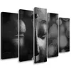 5-teiliges leinwandbild buddha statue schwarz weiß 200x100 Produktbild-Vorschau 1