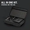 A black carrying case with various charging accessories inside, including plugs and a power adapter, against a dark background. Produktbild-Vorschau