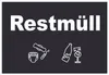Restmüll Mülltrennung Schild Text Symbol Haushalt Produktbild-Vorschau 1