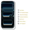A screen protector for a smartphone is shown with feature callouts. Produktbild-Vorschau