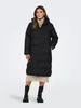 SOLO Cappotto lungo trapuntato con cappuccio e zip frontale Anteprima dell’immagine prodotto 4