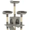 vidaXL Arbre à chat avec griffoirs en sisal 170 cm Gris Voir les images du produit 4