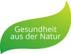 A green leaf shape with white text. Produktbild-Vorschau