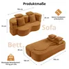 2-in-1 Bouclé Schlafsofa, modulares Bodensofa mit Kissen Produktbild-Vorschau 6
