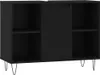 vidaXL Armoire de salle de bain noire 80x33x60 cm Bois Voir les images du produit 1