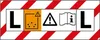 A warning sign with several icons. Produktbild-Vorschau