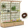 COSTWAY Blumenkasten mit Spalier & Dach, Pflanzkasten Produktbild-Vorschau 1