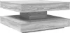 A square, two-tiered coffee table with a wood-grain texture.