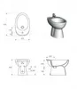 CERSANIT Stand-Bidet mit Überlauf, Hahnlochbank, 375 x 405 Produktbild-Vorschau 3