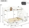 A diagram of a white bunk bed with dimensions labeled in centimeters. Náhled obrázku produktu