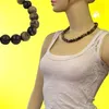 Kette Perlen 12mm Perle Kunststoff oliv-schwarz-marmor 50cm Produktbild-Vorschau 2