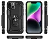 Multiple views of a black iPhone case with a ring holder, displayed on a white background. Produktbild-Vorschau