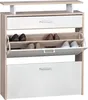 A shoe cabinet with a drawer and multiple shelves for shoe storage. Produktbild-Vorschau