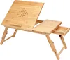 CASARIA® Laptoptisch Bambus Höhenverstellbar mit Schublade Produktbild-Vorschau 1