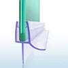 A close-up of a shower door seal attached to a glass panel, with water droplets shown. Anteprima dell’immagine prodotto