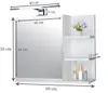 Spiegelschrank 60x50 Weiß, Badezimmerschrank mit Ablagen, Produktbild-Vorschau 3