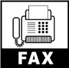 A graphic illustration of a fax machine with the word "FAX" below it. Produktbild-Vorschau