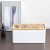 Yamazaki Rin Aufbewahrungsbox Kunststoff/Holz weiß Produktbild-Vorschau 1