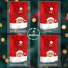 A collage of four Christmas-themed chair covers, each featuring a reindeer design. Produktbild-Vorschau