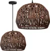 Two brown woven pendant lamps are shown against a white background. Anteprima dell’immagine prodotto