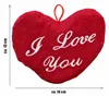 Cœur en peluche rouge vin, avec l'inscription "Je t'aime" - Voir les images du produit 2