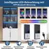 Moderne minimalistische Vitrine mit Glastüren, Hochschrank Produktbild-Vorschau 11