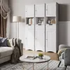 A living room scene with a sofa, coffee table, and three white storage cabinets. Produktbild-Vorschau