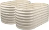 Two ivory-colored raised garden beds are shown against a white background. Produktbild-Vorschau