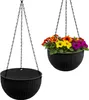 2.06 Blumenampel RATTAN mit schwarzer Kette - 2er Set / Produktbild-Vorschau 1