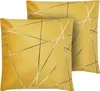 BELIANI Sada 2 rozptylových polštářů Žlutý samet 45 x 45 cm Náhled obrázku produktu 1