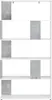 A white bookshelf with concrete-effect panels on a white background. Produktbild-Vorschau