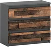 A 3-drawer dresser with a gray matte finish and a vintage-style wood front. Produktbild-Vorschau