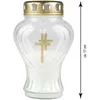 Bougie funéraire verre "coeur" 17cm - pack de 3 blanc Voir les images du produit 2