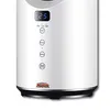 A close-up of the top part of a white bladeless fan heater with a digital display and control buttons. Produktbild-Vorschau