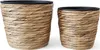 2er Set Blumentopf aus Seegras rund mit Kunststoffeinsatz Produktbild-Vorschau 1