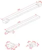 Technical drawing with dimensions of two metal bars, likely for a shower enclosure, with close-up views of the end fittings. Produktbild-Vorschau