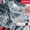 A hand is holding a transparent microwave cover over a dishwasher rack with glasses. Podgląd zdjęcia produktu