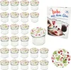 A set of glass jars with strawberry-themed lids and a recipe book. Produktbild-Vorschau