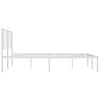 A white metal bed frame with a headboard, shown from the side against a white background. Anteprima dell’immagine prodotto