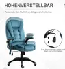 SUGIFT Bürostuhl Massage Heizfunktion Blau Samt, Chefsessel Produktbild-Vorschau 9