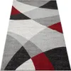 Kurzflor Teppich Geometrisch Muster Meliert Beige Grau Rot, Produktbild-Vorschau 3