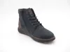 A single blue leather boot is shown against a white background. Voir les images du produit