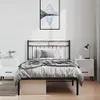 vidaXL Bettgestell mit Kopfteil Metall Schwarz 100x200 cm Produktbild-Vorschau 3
