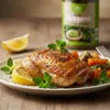 Physis of Crete Oregano Glas neben gebratenem Hähnchen Produktbild-Vorschau