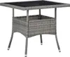 vidaXL Table de jardin Gris Poly rotin et verre Voir les images du produit 1
