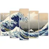 5-teiliges leinwandbild kanagawa große welle 150x100 cm Produktbild-Vorschau 2