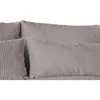 A close-up view of gray corduroy sofa cushions. Produktbild-Vorschau