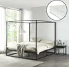 Himmelbett ’Kristianstad’ mit Matratze 180 x 200 cm Metall Produktbild-Vorschau 1