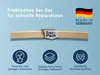 A product image showing wooden slats with marketing text and icons. Produktbild-Vorschau